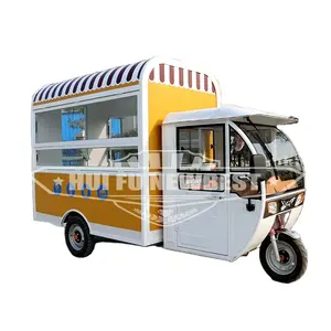 ストリートエレクトリックフード三輪車ホットドッグカートアイスクリームキオスク3輪モバイルファーストフードトラック