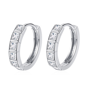 925 argent Sterling Style Vintage boucles d'oreilles pour femmes demi boucles d'oreilles diamants Moissanite boucle d'oreille bijoux élégants - Product Image 1