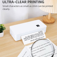 Printer termal langsung A4 portabel daya menyelesaikan Mini 300DPI