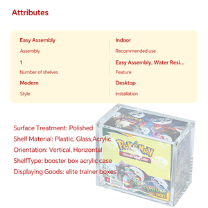 Boîte de protection en acrylique pour cartes <span class=keywords><strong>Pokémon</strong></span> avec couvercle magnétique, pour boîte d'entraînement Elite (ETB) personnalisée et boîte de boosters - Product Image 6