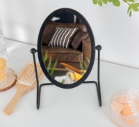 Vente en gros de vanité de table moderne ovale miroir cosmétique de maquillage décoration de chambre à coucher