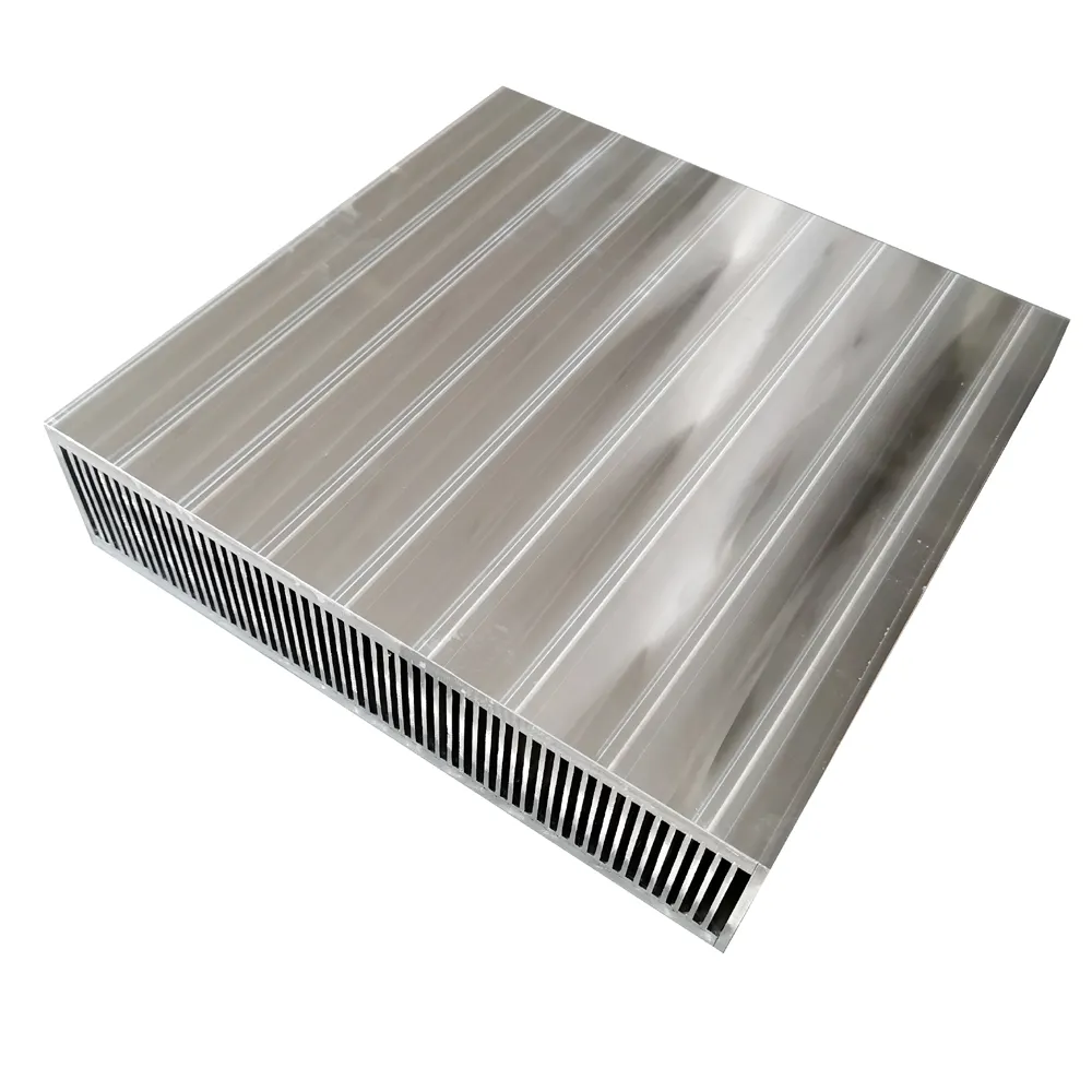 large aluminum heat sink Custom design double baseplates bonded fin heat sink 390 W *95 H *390 L mm