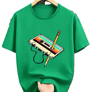 <span class=keywords><strong>T</strong></span>-<span class=keywords><strong>shirt</strong></span> graphique rétro avec cassette et crayon, années 80, années 90, nostalgie, musique <span class=keywords><strong>vintage</strong></span> - Product Image 5