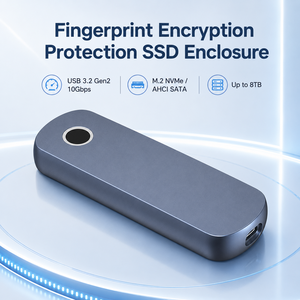 指纹加密 M.<span class=keywords><strong>2</strong></span> NVMe/SATA SSD 外壳 10Gbps USB3.<span class=keywords><strong>2</strong></span> Gen2 外接盒，适用于最大 8TB SSD - Product Image 1