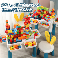 Enfants éducatifs créatifs bricolage en plastique parc d'attractions enfants activité Table blocs de construction Table et chaise