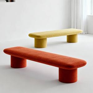 Banco Largo Moderno Minimalista de Tela, Gris, Amarillo, Naranja, Rojo, Verde, Transpirable, para Entrada, para Cambiar Zapatos - Product Image 2