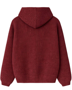 Achetez un sweat à capuche en tricot côtelé pour homme, pull chaud d'hiver, manches longues, marron, streetwear décontracté, tricot doux et confortable, haut tendance - Product Image 4