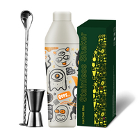 Shaker à cocktail isolé de 25oz un shaker en métal réutilisable et écologique froid-Remplacer le plastique, choix durable