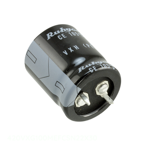 Condensador de Aluminio de Canal del Fabricante 100uF 420VXG100MEFCSN22X30, 100UF 20% 420V, Tipo SNAP TH, de Orificio Pasante - Product Image 1