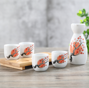 Juego de botellas de <span class=keywords><strong>vino</strong></span> de sake de cerámica japonesa, 4 tazas, caja de regalo - Product Image 3