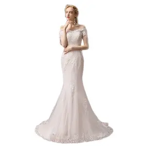 Meerjungfrau Brautkleider mit aplique Muster, bodenlangen, sexy Brautkleid, hohe Qualität, neue Mode, 2021