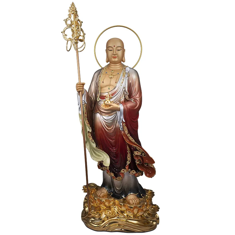 Estátua de bronze dourado do bodhisattva, ornamento de decoração para casa