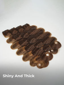 # P4/27 Balayage Brun Cheveux Humains Brésiliens Remy Bundles Body Wave & Lisses 100% Cheveux Humains Tissages Renforcés Double Trame <span class=keywords><strong>Alipearl</strong></span> - Product Image 2