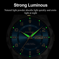 Montre pour homme Poedagar 858, montre de luxe étanche, lumineuse, date, semaine, quartz, acier inoxydable, Reloj Hombre, montre-bracelet pour homme