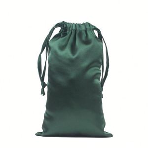 Sacs à cordon personnalisés avec logo imprimé, sacs cadeaux en soie colorés, pochette en satin de luxe pour bijoux - Product Image 3