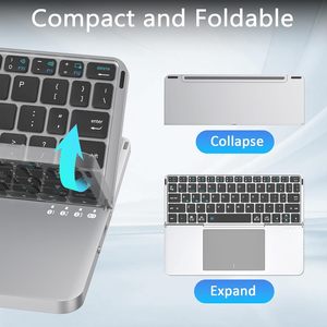 Teclado Inalámbrico Bluetooth Plegable, Delgado, Mini, Recargable, con Panel Táctil y Logotipo Personalizado, para Android, Windows, iPad - Product Image 4