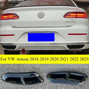 Pour Arteon 2018 2019 2020 2021 2022 2023, modification de voiture, échappement à quatre sorties, pare-chocs arrière, décoration chromée noire, accessoires - Product Image 6