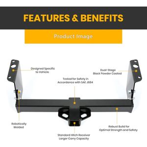Attelage de remorquage KUAFU 2 pouces classe 3 pour Ford Ranger Mazda B2300 B3000 B4000 Pickup - Product Image 3