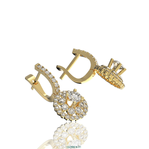 Pendientes de Diamantes OEM/ODM, Joyería Fina, Pendientes de Diamantes Naturales, Aro de 4 mm, Elegantes y de Lujo - Product Image 1