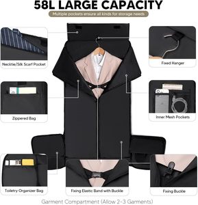 Échantillon Gratuit Housse de Voyage Convertible pour Robe de Mariée Longue Personnalisée, Grande Housse Pliable en Nylon pour Robe de Mariage - Product Image 3