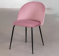 Mobilier de salle à manger moderne Chaises de salle à manger Rembourrage minimaliste Chaises de salle à manger à pieds en métal pour restaurants