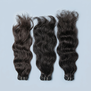 Cabello Humano Remy Indio 100% Sin Procesar, de Alta Calidad, Doble Trama a Máquina, Sin Caída, Estilo Ondulado 1B, para Todo Tipo de Cabello - Product Image 1