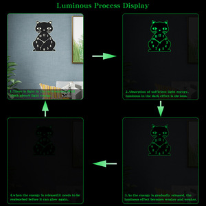 2022 bất thường sáng đồng hồ treo tường Hello mèo gỗ xem phòng khách nhà bếp nhà điện tử bảng đồng hồ reloj pared wanduhr - Product Image 4