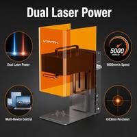 Graveur laser Genesis-M1 à double source lumineuse 2W IR + 10W bleu 5000mm/s, table coulissante d'extension USB WiFi LightBurn pour métal et bois