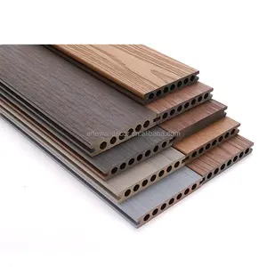 Suelo de madera y plástico WPC, fabricación china, 150x25mm, cubierta de tablero de terraza WPC para exteriores hueca
