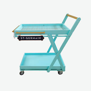 מתכת ועץ יין מחזיקי יין עגלת עגלת מתכת מקרר יין דלי דלי - Product Image 3