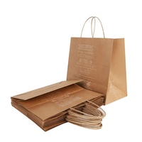Sacs d'emballage alimentaire en papier kraft pour restaurant, sacs personnalisés avec impression de logo