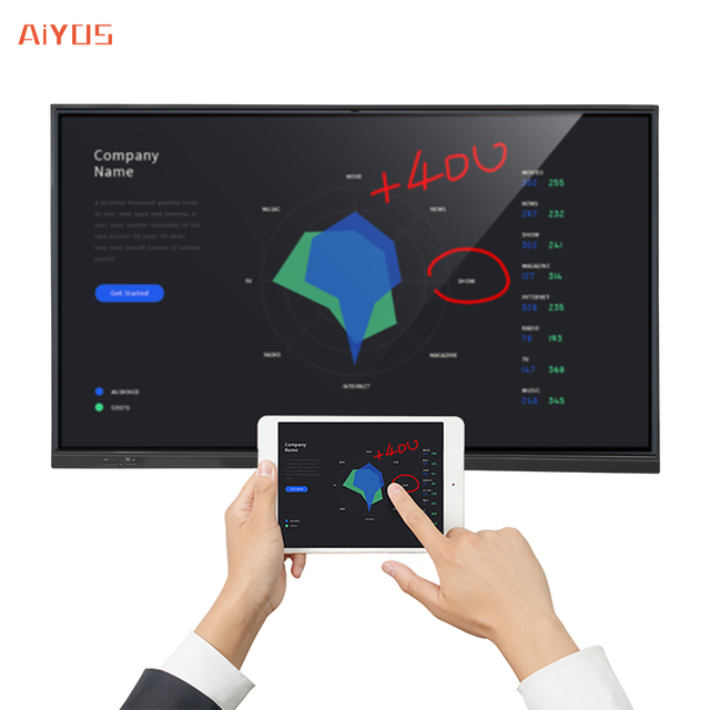 75 Inch Digital Teaching Board Touch Screen 20 Points AI Camera 4K Resolution 55 Inch Interactive Boards Interactive Panel