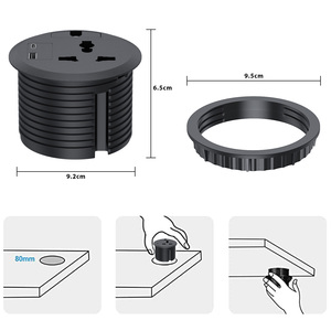 Hot Bán Buôn Phổ Sofa Điện Grommet 20W USB Ổ Cắm Mini Máy Tính Để Bàn Vòng Grommet Ổ Cắm Điện Ẩn Máy Tính Để Bàn Ổ Cắm - Product Image 3