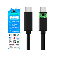 Câble USB 3.2 Gen2 Type-C vers Type-C à charge rapide 20 Gbps, 16 fils, 5A, gaine en nylon pour téléphones mobiles IOS/Android