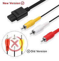 Câble AV 3RCA de 1,8 m, cordon vidéo composite de 6 pieds, compatible avec les accessoires de console de jeu TV Nintendo 64/N64/GameCube/SNES