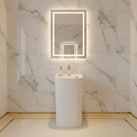 Lavabo en céramique au design artistique moderne, sanitaires, lavabo sur pied pour villas, montage de robinet monotrou
