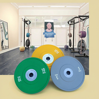Accessoires d'entraînement en caoutchouc complet pour la salle de sport à domicile Squat Bench Press Deadlift Workout Essentials Plaque de pare-chocs en acier coloré Barbell