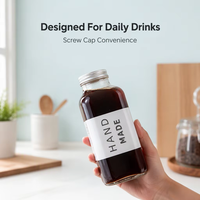 Bouteille de jus en verre vide carrée française de 16oz pour stocker la bière froide maison, le café, les Smoothies, bouteille d'emballage de lait