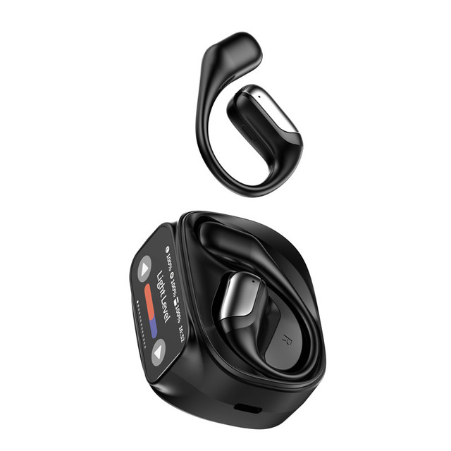 Lonvel BT5.4 OWS Earbuds Wireless Open Ear Headphones With Touch Screen Gaming Music Comfortable Earphones Hanging Over the Ear