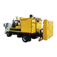 ENUO EAHB-SE1500 Chauffe-asphalte jaune monté sur camion pour la réparation de nids-de-poule, alimenté au propane, débit élevé de 1,3 m/min