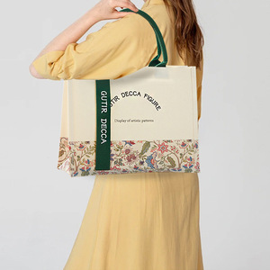 Sac fourre-tout <span class=keywords><strong>de</strong></span> luxe en <span class=keywords><strong>toile</strong></span> imprimée florale, imperméable, en lin laminé, réutilisable, en <span class=keywords><strong>toile</strong></span> <span class=keywords><strong>de</strong></span> <span class=keywords><strong>jute</strong></span>, mignon, pour femmes, sacs à bandoulière - Product Image 3