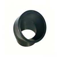 Coude haute pression à 45 degrés de 225 mm, coude à 45 degrés pour l'industrie chimique, moulage noir foncé