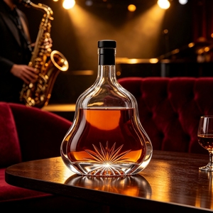 Bouteille vide de 1 litre en verre noir de luxe en forme de pyramide pour <span class=keywords><strong>vodka</strong></span>, whisky, brandy, gin, rhum, tequila, liqueur, spiritueux, avec bouchon en liège - Product Image 5