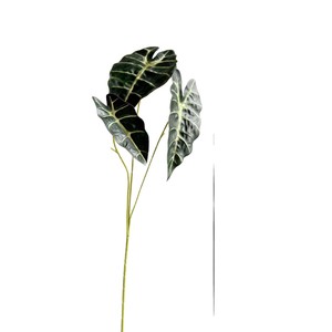 Fleur artificielle en PVC souple effet naturel, feuilles de paon noires, pour arrangement floral de chemin de cérémonie de mariage et mur végétal - Product Image 5