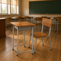 Mobilier scolaire, chaises de classe, tables, ensemble chaise-bureau, table d'étude pour enfants, table réglable en métal, écologique, durable, moderne