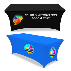 Cubierta de Mesa Personalizada de 6 y 8 Pies, Impermeable, Resistente al Sol, Antiarrugas, Ecológica, Impresa con Transferencia Térmica, de Poliéster, Ajustable, para Publicidad - Product Image 1