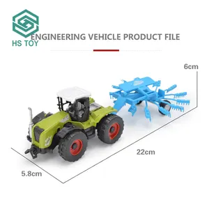 HS Mainan 1 54 Skala Model Hobi Mobil Tarik Kembali Paduan Truk Pertanian Mainan Diecast Traktor untuk Anak-anak