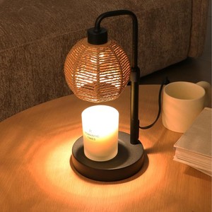 Lámpara Eléctrica Boho LANJO de Mimbre Natural para Derretir Cera, con Temporizador, Calentador de Cera - Product Image 5