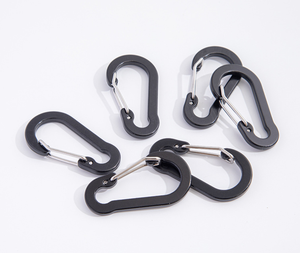 Mosquetón <span class=keywords><strong>Pequeño</strong></span> Ovalado Plano de Aluminio Anodizado Negro de 4cm 5cm con Forma de Calabaza y Cierre de Resorte - Product Image 6