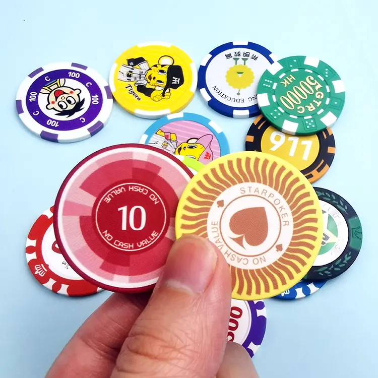 Professional 39mm Casino Custom Ceramic Poker Chips EPT Seu Próprio Logotipo